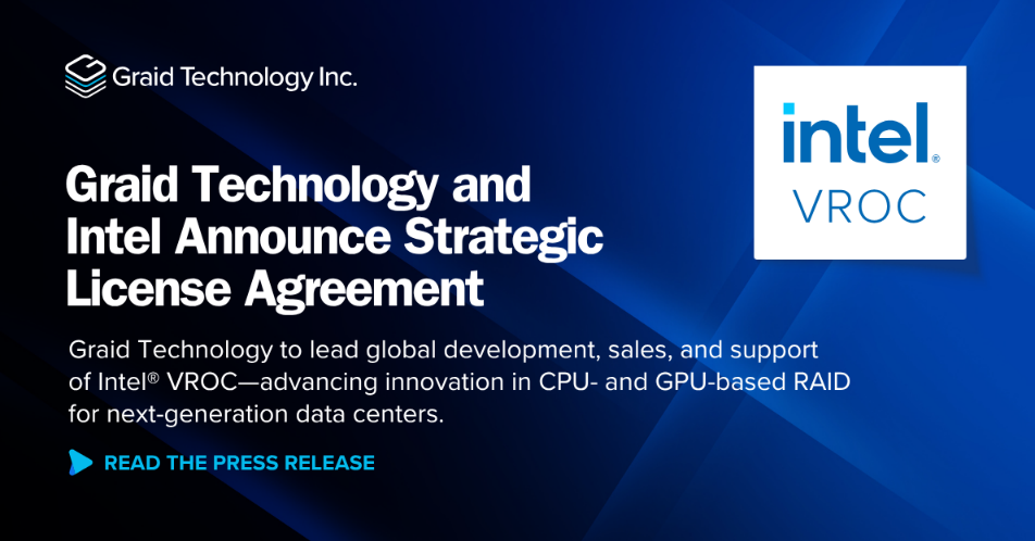 Graid Technology firma un acuerdo estratégico de licencia con Intel para impulsar la innovación en RAID Graid Technology firma un acuerdo estratégico de licencia con Intel para impulsar la innovación en RAID