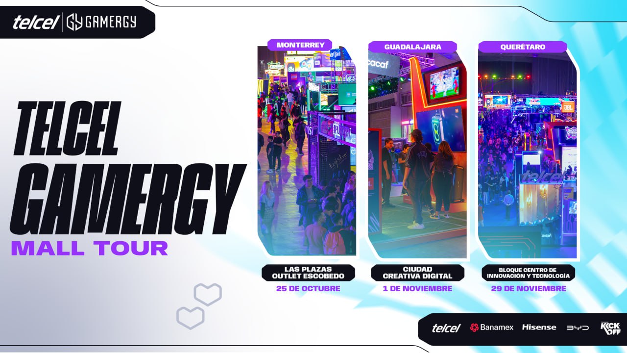 La emoción por el gaming y el entretenimiento llegará a Monterrey, Guadalajara y Querétaro de la mano del Telcel GAMERGY Mall Tour La emoción por el gaming y el entretenimiento llegará a Monterrey, Guadalajara y Querétaro de la mano del Telcel GAMERGY Mall Tour
