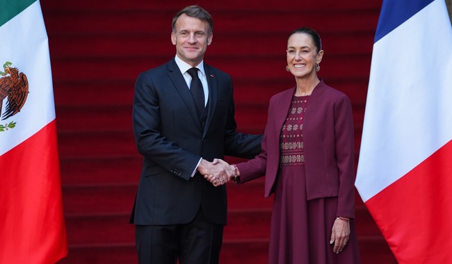 Recibe Presidenta Claudia Sheinbaum a su homólogo de Francia, Emmanuel Macron en Palacio Nacional Recibe Presidenta Claudia Sheinbaum a su homólogo de Francia, Emmanuel Macron en Palacio Nacional